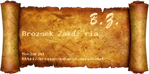 Brozsek Zakária névjegykártya